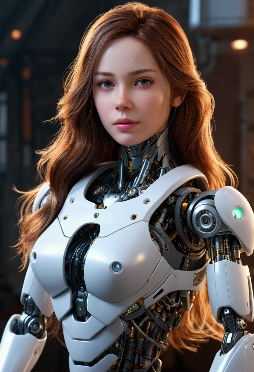 Super fine beautiful woman face, mechanical body: 1.5, online world background: 1.5, 19 years old, 150mm, long hair, beautiful studio soft light, vibrant details, beautiful background, octane rendering, 8k, best quality, masterpiece, Illustrations, A very determined and beautiful, extremely detailed, CG, unity , wallpaper, (realistic, photo-realistic: 1.37), Amazing, finely detail, mastery, best quality, official art, extremely detailed CG unity 8k wallpaper, robot, full body, full body shooting, sitting