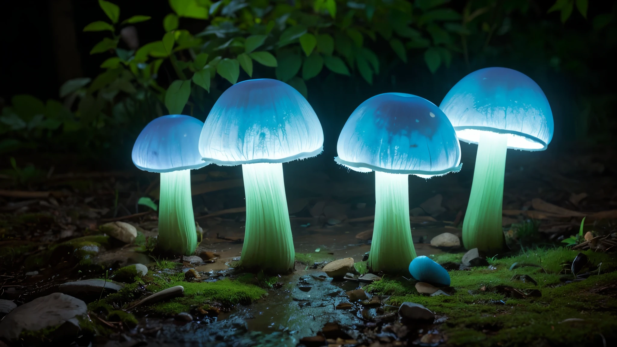Bioluminescent Mushroom,High resolution, masterpiece, Highest quality, Intricate details, Very detailed, Clear focus,texture, Delicate eyes, Professional, 4K,Shallow and deep, Kodak Vision Color, Exactly, Very detailed, photograph_\(Extremist\), photographpractical, practical, Post-processing, Maximum details, Roughness, Real Life, Extremist practical, Photorealism, photographgraphy, 8K Ultra HD, photographgraphy