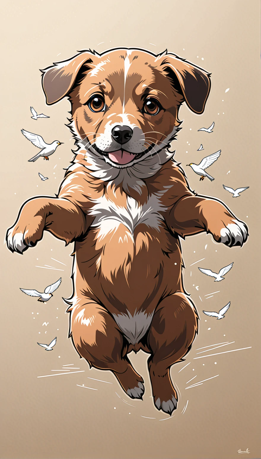 （0721）Today's challenge theme：Flying Puppy/飞天小狗/飛んでいる子犬