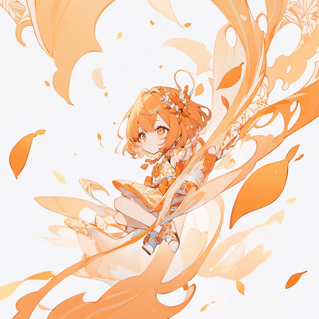 White-orange background, white background with orange patterns ,slightly orange leaves, orange-white style