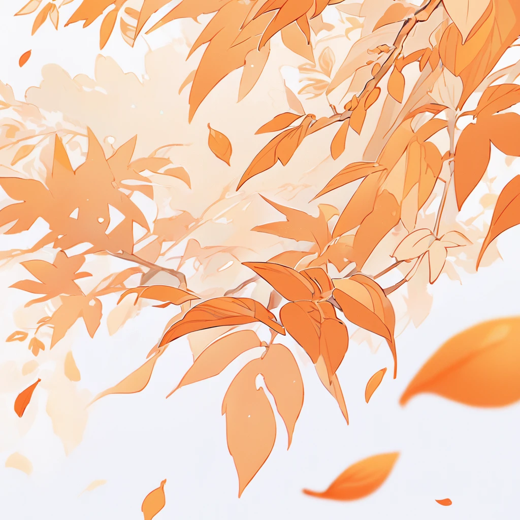 White-orange background, white background with orange patterns ,slightly orange leaves, orange-white style