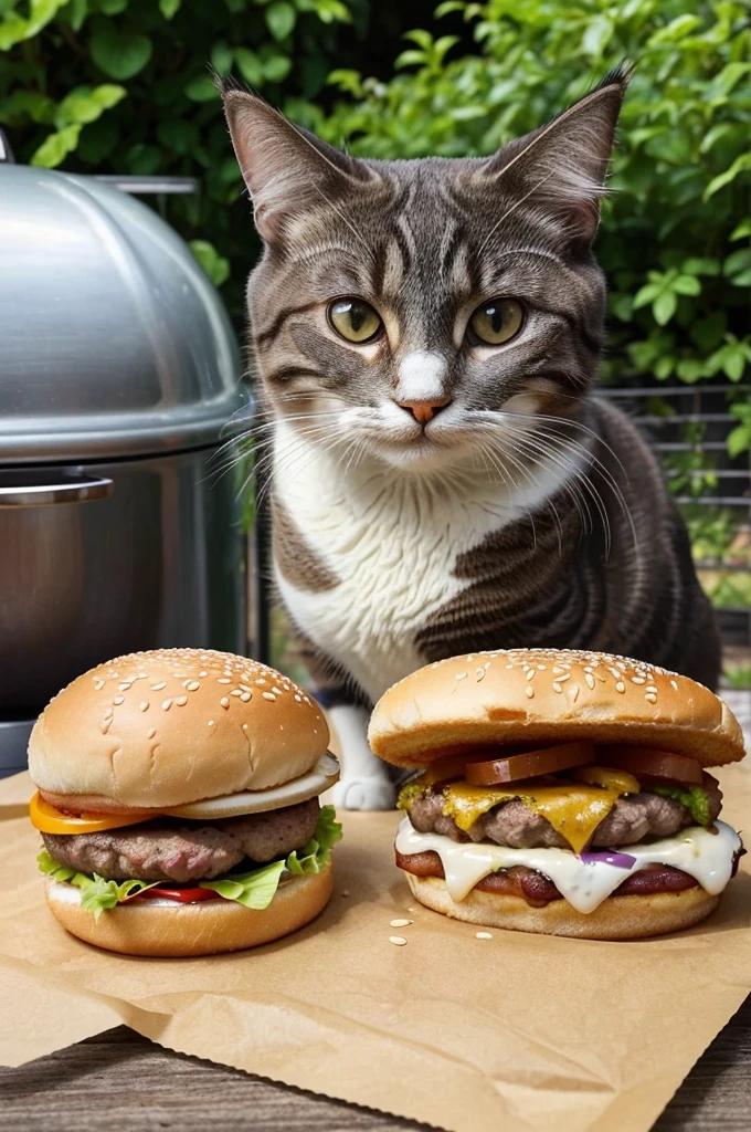 Write a short story about a cat who develops an insatiable craving for burgers after accidentally tasting one at a backyard barbecue."
Write a short story about a cat who develops an insatiable craving for burgers after accidentally tasting one at a backyard barbecue."
Write a short story about a cat who develops an insatiable craving for burgers after accidentally tasting one at a backyard barbecue."