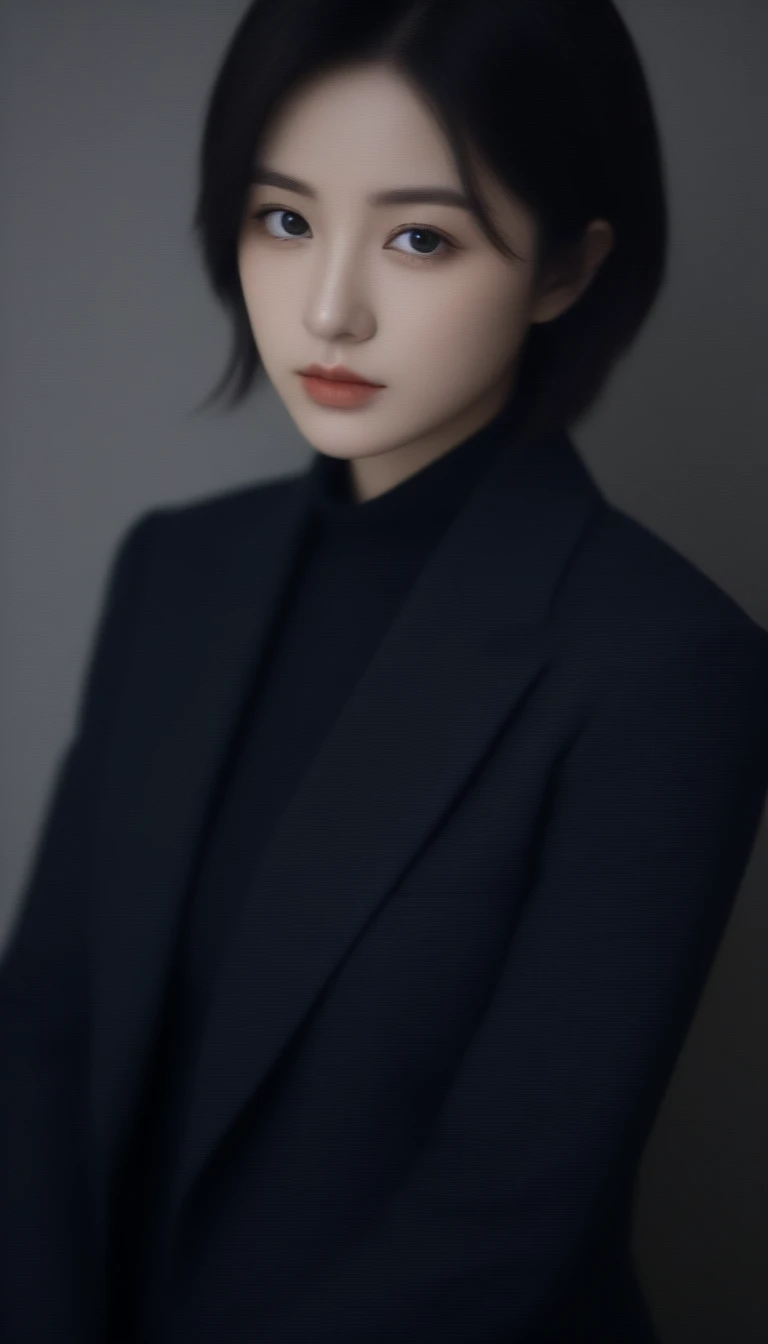 8k, Ultra-high resolution, Highest quality, masterpiece, Rule of thirds photography, 1 girl, (23 years old:1.3), pretty girl, Cute Face, Beautiful eyes in every detail, 細かくdetailedに,masterpiece,One Girl:1.2, Japan Female Announcer,whole body,Black short hair,Messy Hair,(Navy Suit:1.3),Black pencil skirt,(Impressionist light and colour),whole body,Beautiful leg line beauty,Realistic Skin, Perfect and beautiful face ,完璧でCute Face, Skin with attention to detail, Perfect limbs、Tight waist,Looking at the audience、beauty,Long neck,clavicle,(((Ideal body type))),D cup breasts :2,Portraiture:2,Perfect Anatomy,鮮明なdetailed,detailed,Spotlight