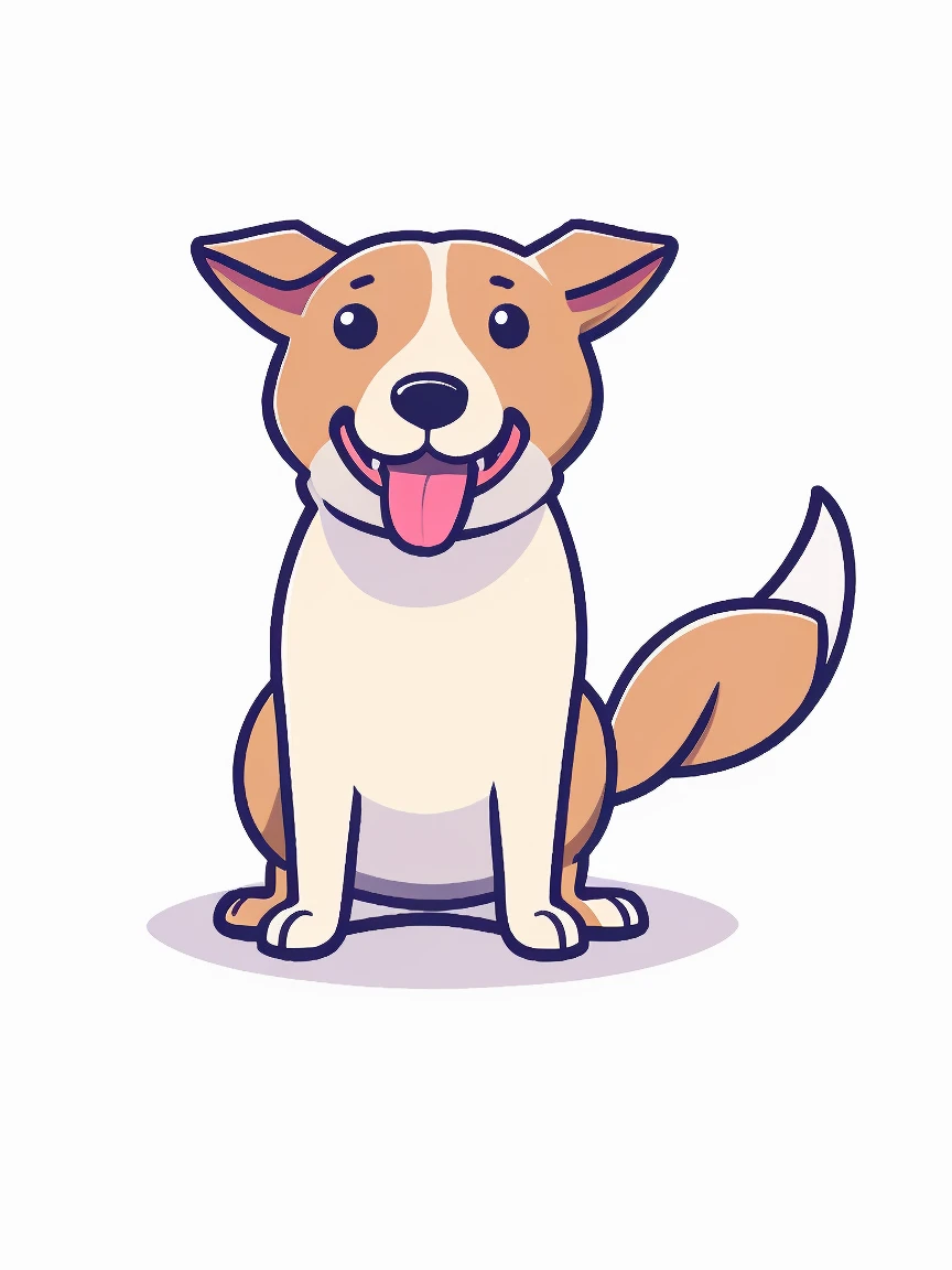 masterpiece, best quality,tuya style, icon design, tuya style, icon design, dog, Dog flying in the sky,With wings