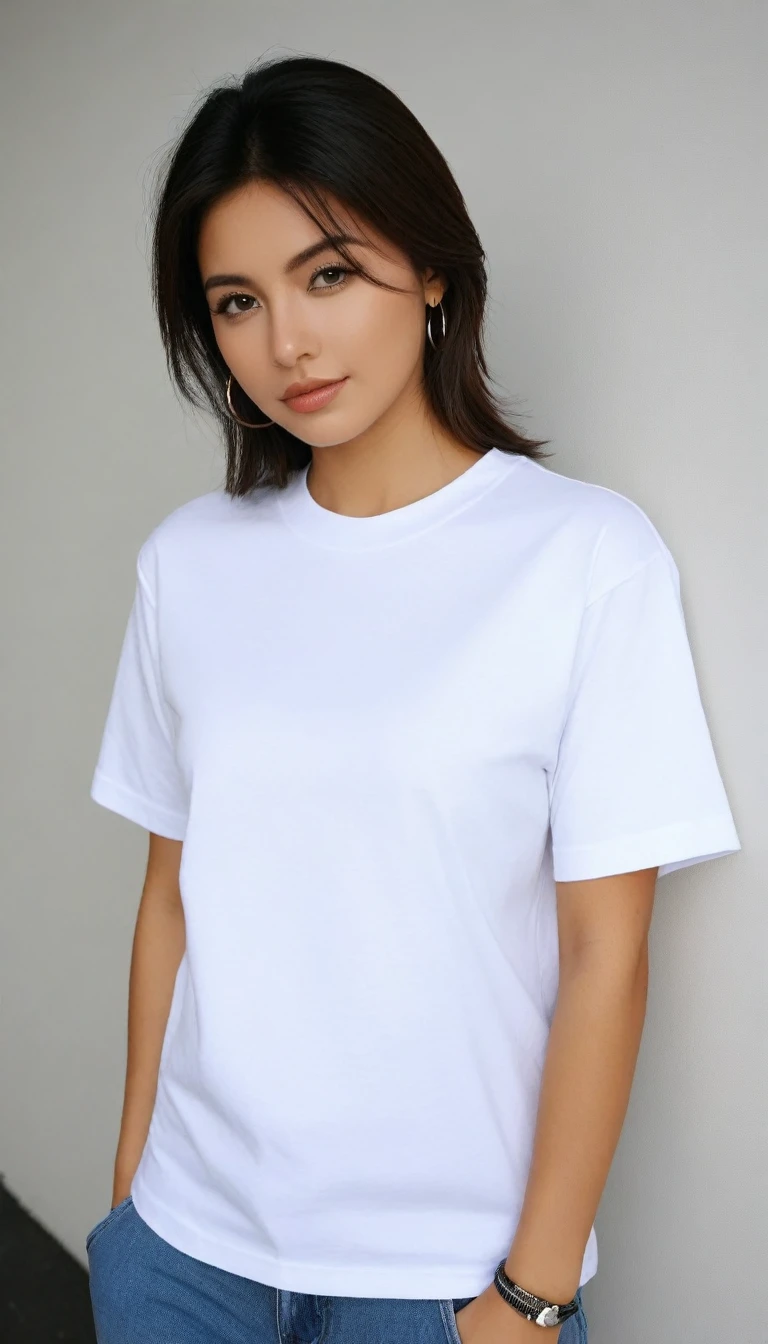 White T-shirt underneath