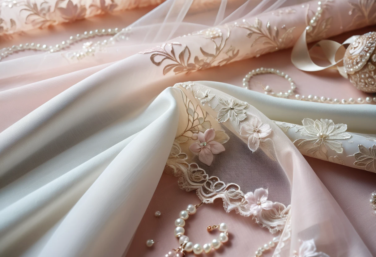 ((background only)),Overhead shot,(((masterpiece))), (((Highest quality))), ((Super detailed)), ((非常にdelicateで美しい)), (最高masterpiece:1.4),delicate,8k,((Arrange the square shaped fabric all over:1.5)),((A wall of frills:1.5))((Beautiful layered tulle wallpaper:1.5))((Generate cloth only:1.4)),(Zooming in on the tulle fabric that fills the entire screen:1.4)Collage fabric,ghostwhite,A lot of cotton,Fairy tale,ribbon,Pearl ornament,Glitter ornaments,doily,(Shabby chic),Cute atmosphere,Soft atmosphere,Wedding Decorations