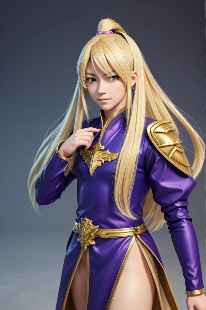 arafed image of a female anime character with long blonde hair, beautiful androgynous prince, Genshin Impact impact character, keqing from Genshin Impact impact, Inspired by Lee Knight, Delicate hermaphroditic prince, Genshin Impact impact style, Maxwell Rendering, Genshin Impact, 2D Rendering, very detailed character, Casimir Art, male anime character, Complete body