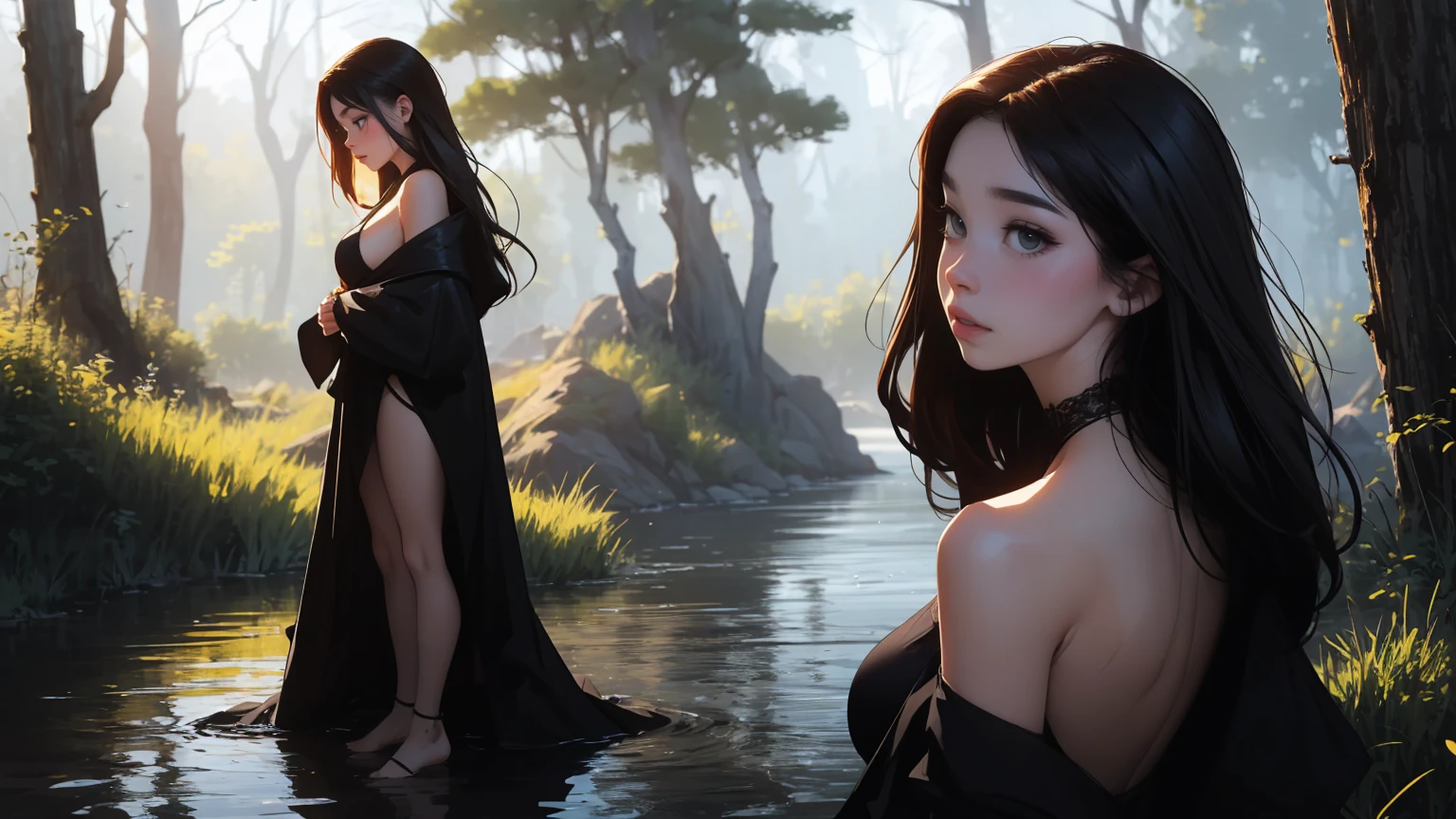 (best quality,4k,8k,highres,masterpiece:1.2),ultra-detailed,(realistic,photorealistic,photo-realistic:1.37),Nude Yelan from Genshin Impact,(sitting),(spreading legs),(showing genitals),(showing pubic hair),(lewd expression),(detailed eyes, detailed facial features),(long eyelashes),(beautiful lips),(smooth skin texture),(curvy body),(sensual pose),(intense lighting),(soft shadows),erotic art,image quality:exquisite,(vivid colors,rich color palette),(fine lines and strokes),(meticulous attention to detail),(subtle skin tones),(fine art composition),incorporate fantasy elements,alluring,(magical background),(ethereal atmosphere),(lush foliage),(mysterious lighting),(harmonious color scheme),(intense gaze),(captivating charm)