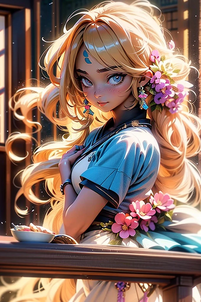 arafed image of a female anime character with long blonde hair, beautiful androgynous prince, Genshin Impact impact character, keqing from Genshin Impact impact, Inspired by Lee Knight, Delicate hermaphroditic prince, Genshin Impact impact style, Maxwell Rendering, Genshin Impact, 2D Rendering, very detailed character, Casimir Art, male anime character, Complete body
