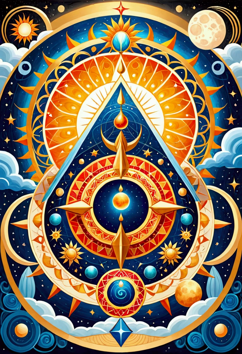 Scorpio sun sign with libra moon and rising sign, sacred geometry elements or mandala