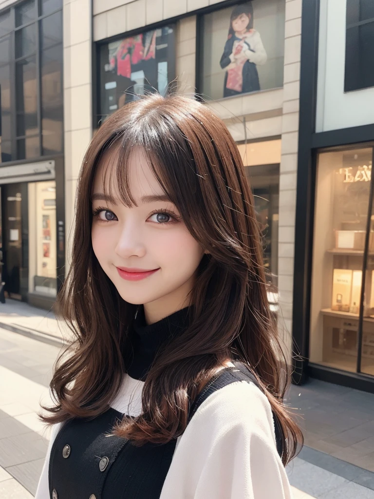 masterpiece, best quality, illustration, ultra-detailed, finely detailed, high resolution, 8K wallpaper, perfect dynamic composition, beautiful detailed eyes, Harajuku, colorful fashion, long hair, joyful pose, smile, looking at camera