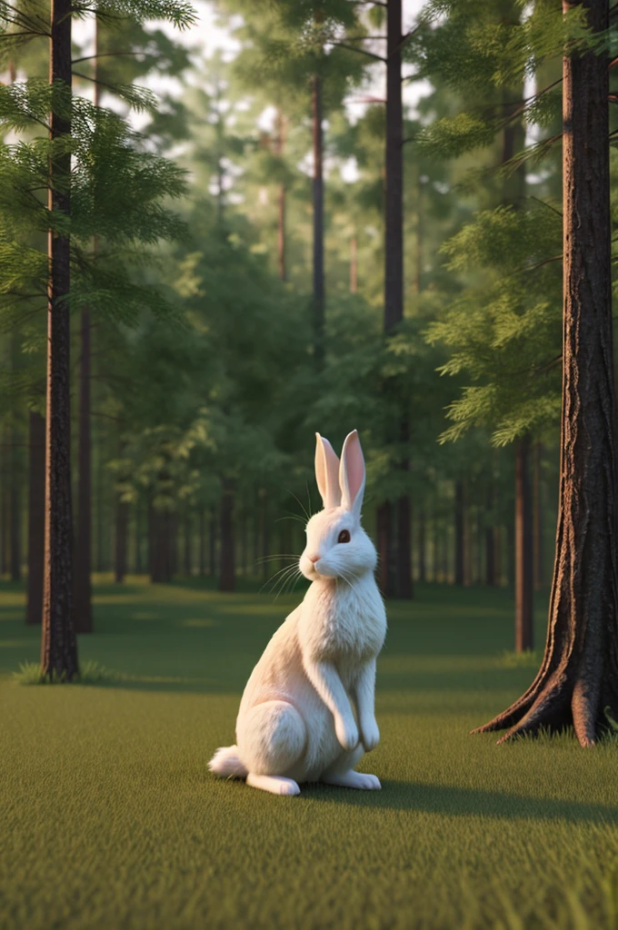 Rabbit in forest 3d art