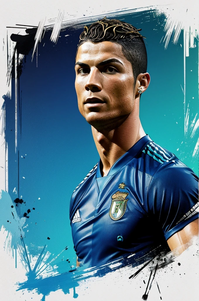 Cristiano ronaldo painted cuberpunk style