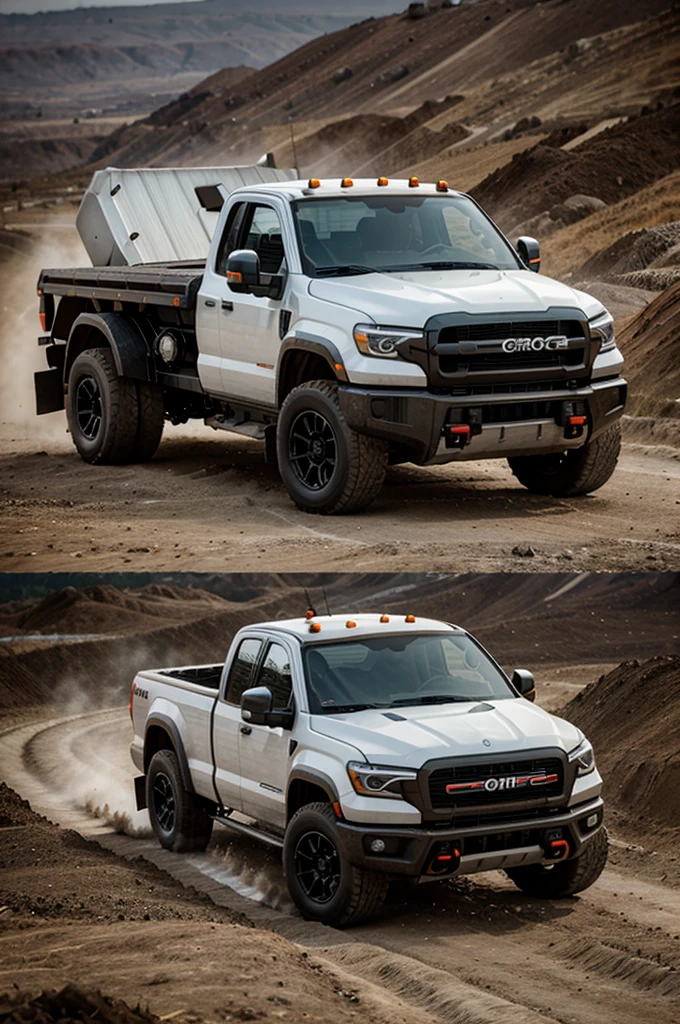 Make a 3d image of spinning tire mining truck