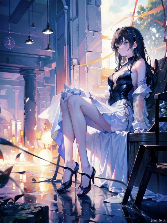 absurd, RAW photos, Extremely refined, masterpiece, best quality, Ultra-high resolution, 32K, Surrealism, Extremely detailed, Perfect anatomical structure, Super delicate skin, Perfect body, Super Beauty, Perfect style, Perfect balance, Beautiful Lights, Perfect Lightning, Realistic shadows, 20 years old, Very slim figure, Willow Waist, Small head, The face is so small, Exquisite facial features, Handsome and delicate woman, Very detailed eyes and face, True facial proportions, Real beautiful face, Realistic and beautiful eyes, Tear mole, earrings, Very large round breasts, leg, Medium Length Hair, Asymmetrical hair, full-body shot, indoor, Women's shirts, Exposed collarbone, diaphragm, shorts, straw hat,