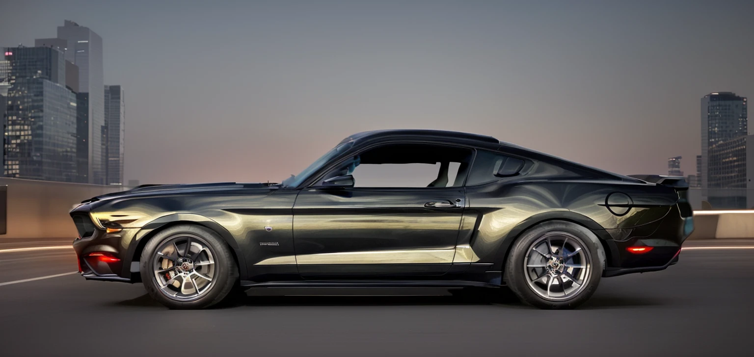 Create a video in ultra-high definition, captured with a cinema camera, featuring an elegant black Ford Mustang traveling through a city. Ensure the Mustang's sleek design and movement are highlighted as it navigates the urban landscape.
Description:
Begin with a shot of an elegant black Ford Mustang driving through the bustling streets of a modern city. The car's glossy black finish reflects the city lights, emphasizing its sophisticated and stylish appearance. The cityscape features tall skyscrapers, illuminated signs, and a mix of modern and classic architecture.
Maintain the Mustang's smooth and powerful movement as it cruises through the streets, showcasing its agility and speed. The tires grip the road firmly, adding to the sense of precision and control. The sound of the engine provides a rich, resonant backdrop to the visuals.
Conclude with a shot of the Mustang driving past iconic city landmarks and through well-lit avenues, capturing the essence of urban elegance and the car's seamless integration into the city environment. The final frames emphasize the car's elegance and the dynamic nature of city life, creating a captivating and sophisticated video.