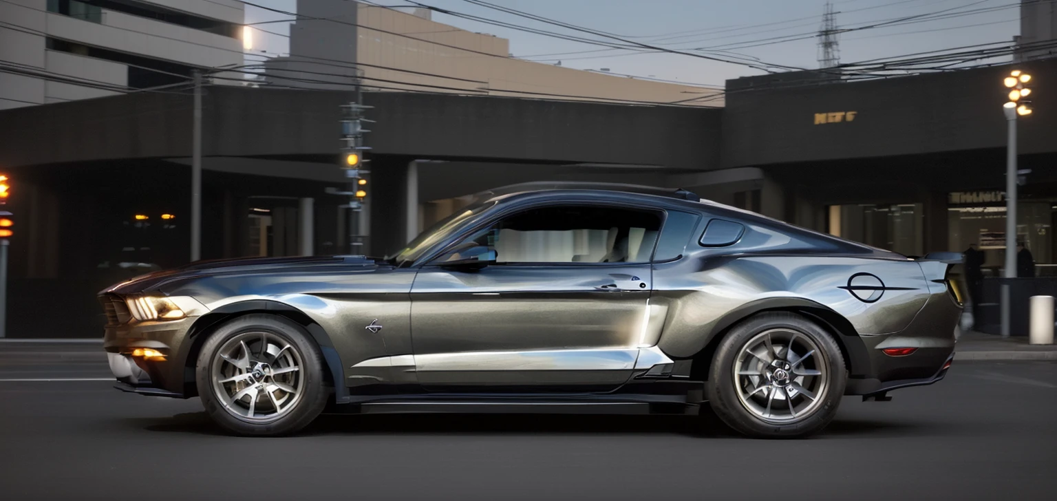 Create a video in ultra-high definition, captured with a cinema camera, featuring an elegant black Ford Mustang traveling through a city. Ensure the Mustang's sleek design and movement are highlighted as it navigates the urban landscape.
Description:
Begin with a shot of an elegant black Ford Mustang driving through the bustling streets of a modern city. The car's glossy black finish reflects the city lights, emphasizing its sophisticated and stylish appearance. The cityscape features tall skyscrapers, illuminated signs, and a mix of modern and classic architecture.
Maintain the Mustang's smooth and powerful movement as it cruises through the streets, showcasing its agility and speed. The tires grip the road firmly, adding to the sense of precision and control. The sound of the engine provides a rich, resonant backdrop to the visuals.
Conclude with a shot of the Mustang driving past iconic city landmarks and through well-lit avenues, capturing the essence of urban elegance and the car's seamless integration into the city environment. The final frames emphasize the car's elegance and the dynamic nature of city life, creating a captivating and sophisticated video.
