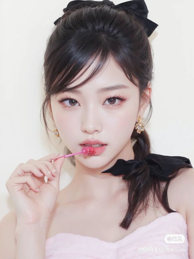 jennie pink black, blackpink jennie portrait, Beautiful young Korean woman, Leaked image, kim jennie de blackpink