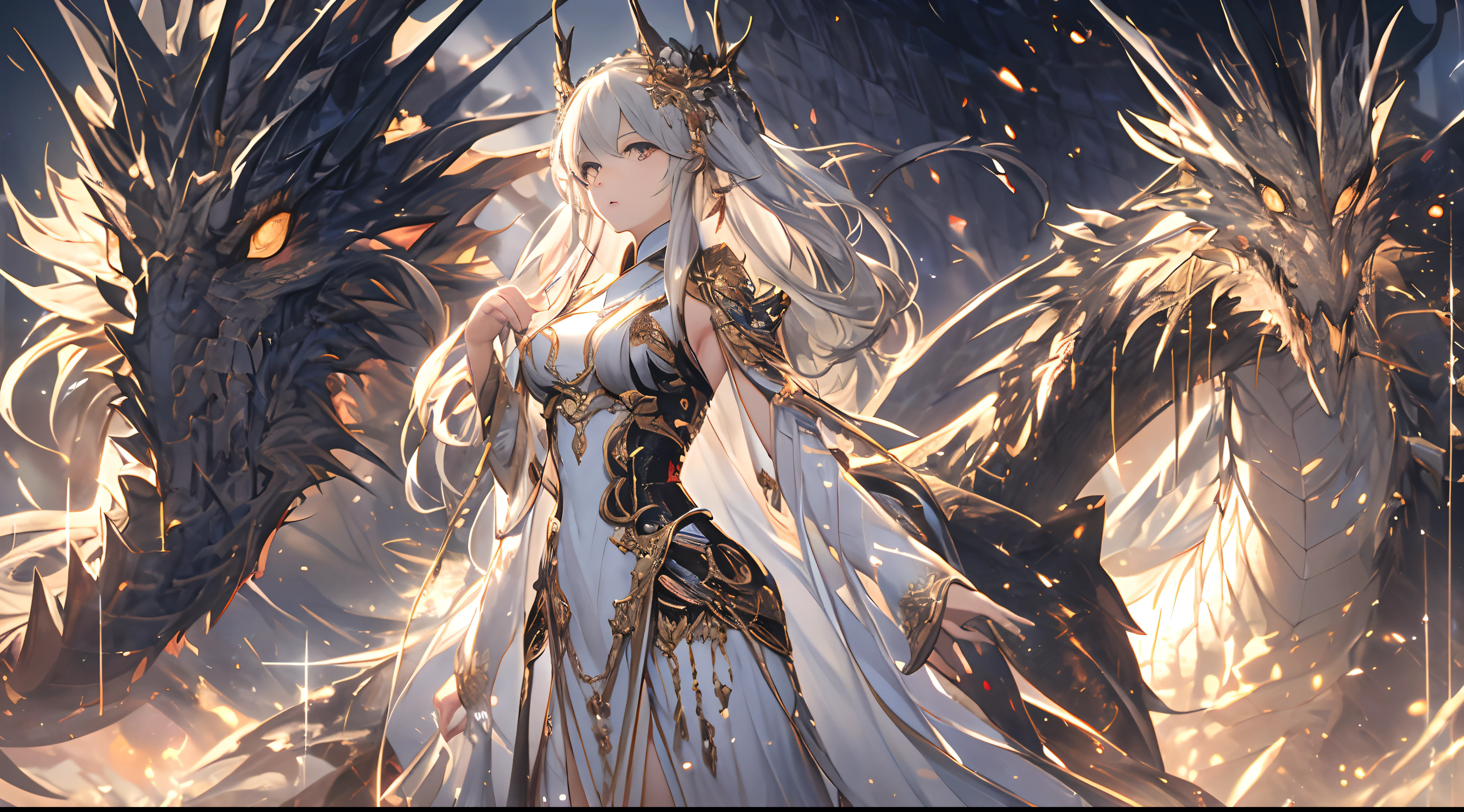 ((high-quality picture)),The ultimate masterpiece,(Fidelity:1.2),(Raised sexy),(Asian girl)),(White:1.2+White:1.1),Bigchest,(semi transparent:1.1),Looming,Turn your back to the dragon,(Hanfu: 1.0),((Charming)),(lisses: 1.1),(Clear curve details: 1.1),(adolable: 0.9),(Shiny: 1.1),(Goddess of national style: 1.2),Domestic style,The warmest yellow,The environment is mysterious and elegant,The model is beautiful and sexy,