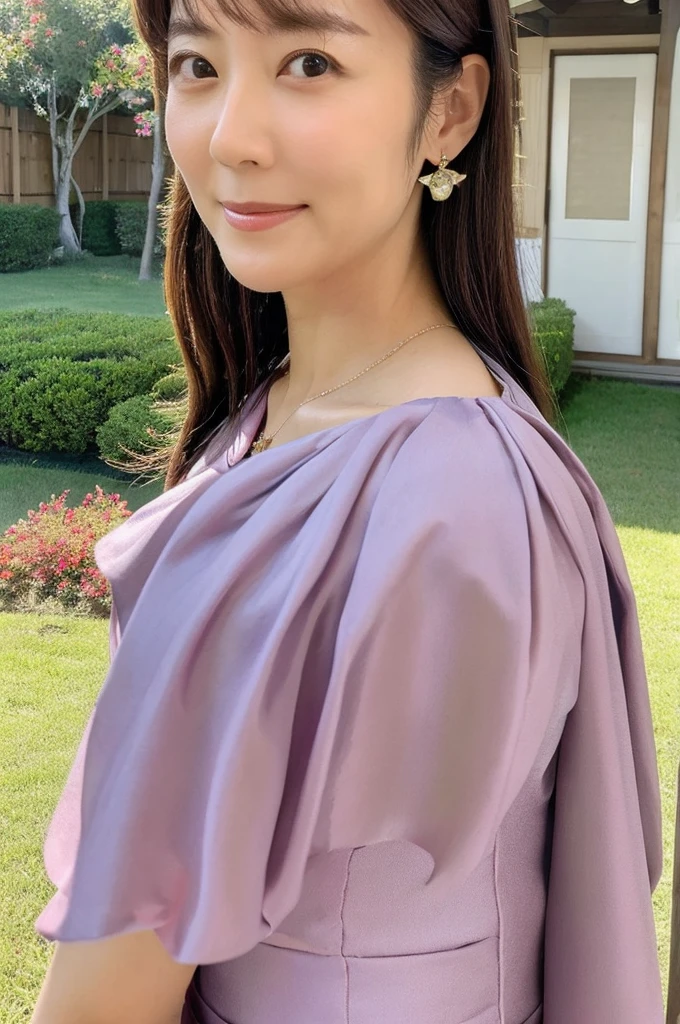 ((Highest quality)), ((masterpiece)), (detailed),Perfect Face,Japanese,landscape,Mature Woman,Upper Body