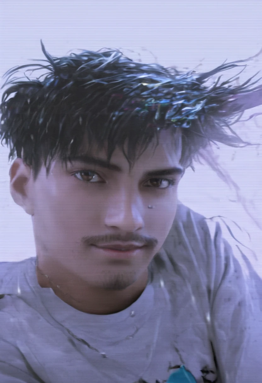 Change background cyberpunk handsome boy. realistic face.