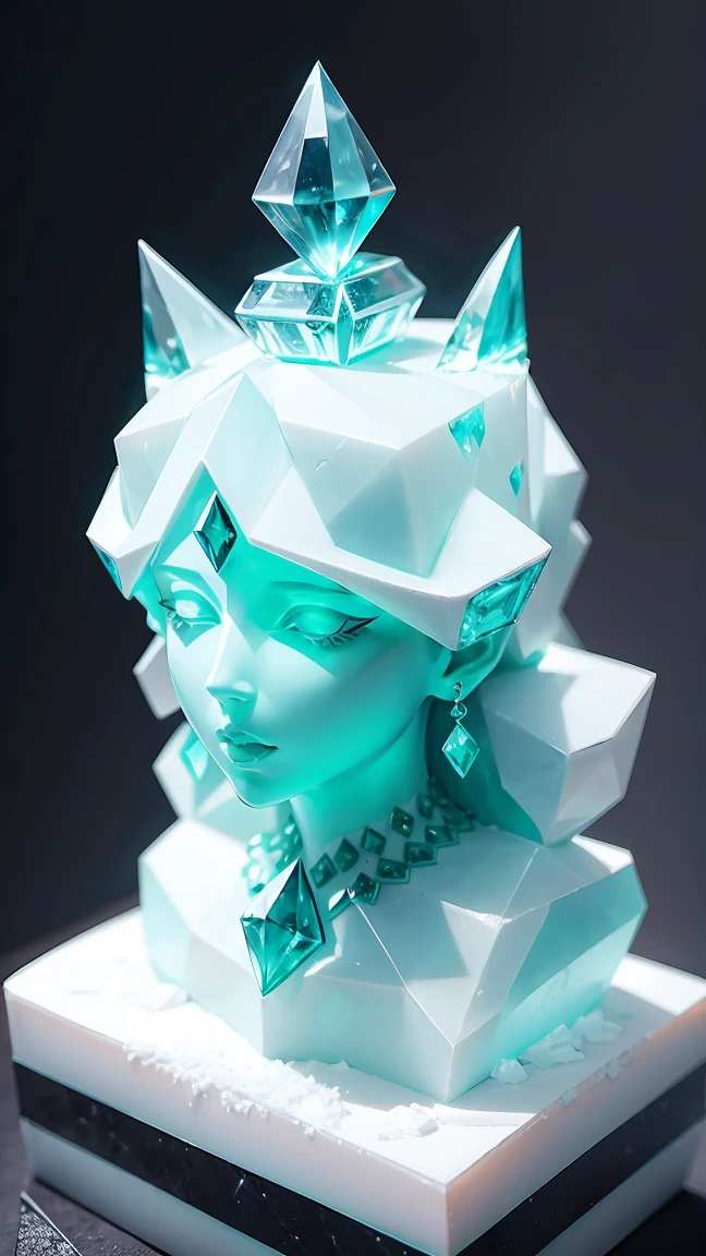 goddess ice structure sculpture made of emerald gem