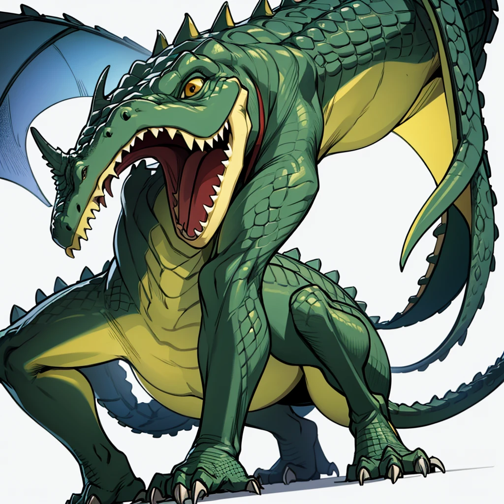 (Full body character concept、group)、8k、Best illustrations、Best Quality、((((No humans)))), reptiles,, green body, Crocodile human, Muscular,、Combat Stance、(Crocodile scales)、From below、(White background)