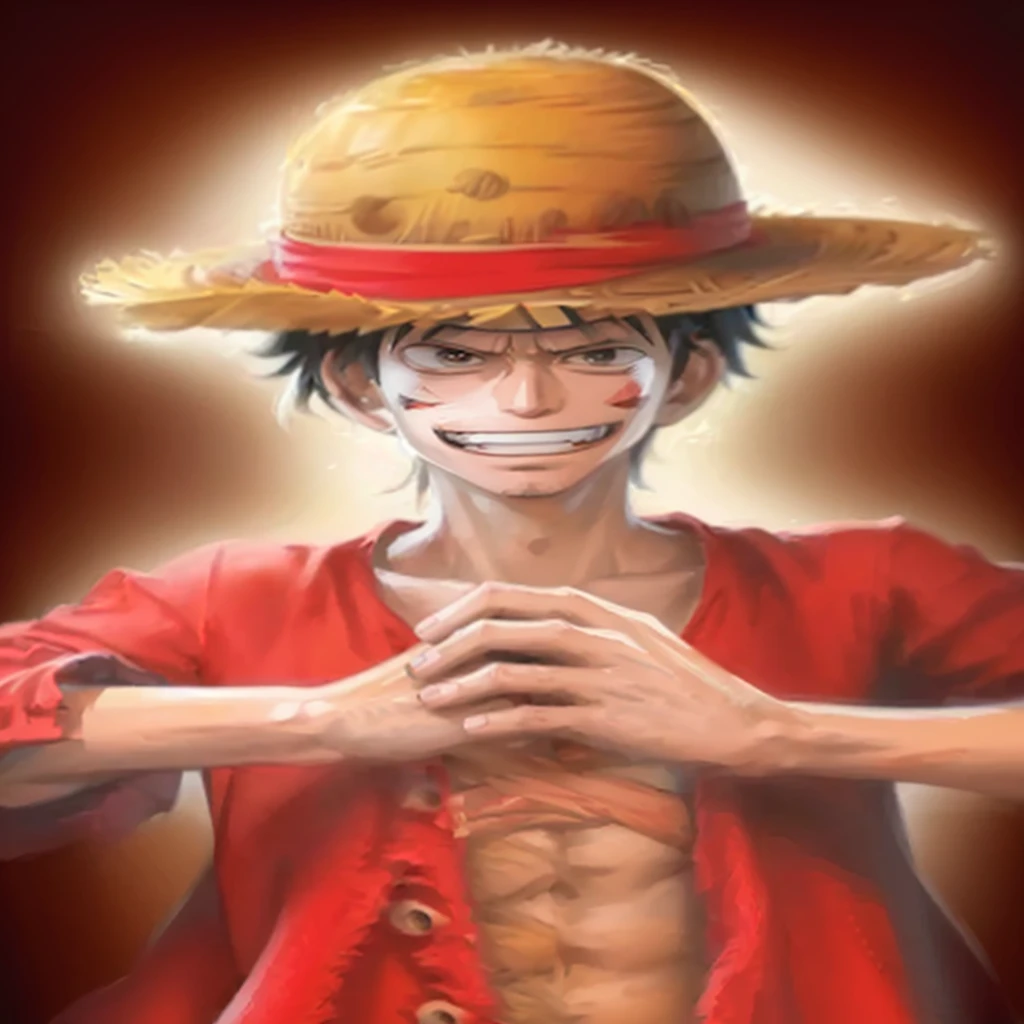 realistic of a man with a straw hat and a red shirt, luffy, monkey d. luffy, monkey d luffy, luffy (one piece, portrait of luffy from one piece, luffy from one piece, inspired by Eiichiro Oda, one piece artstyle, realistic style, style of eiichiro oda, one piece style, from one piece