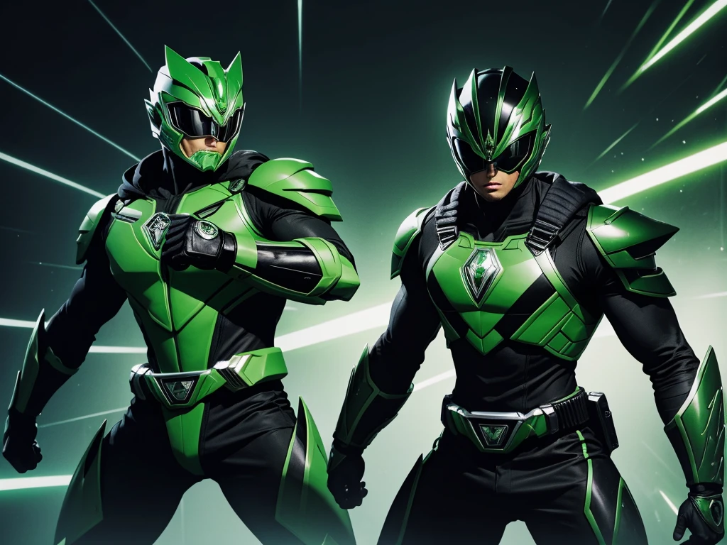 Green and black power ranger