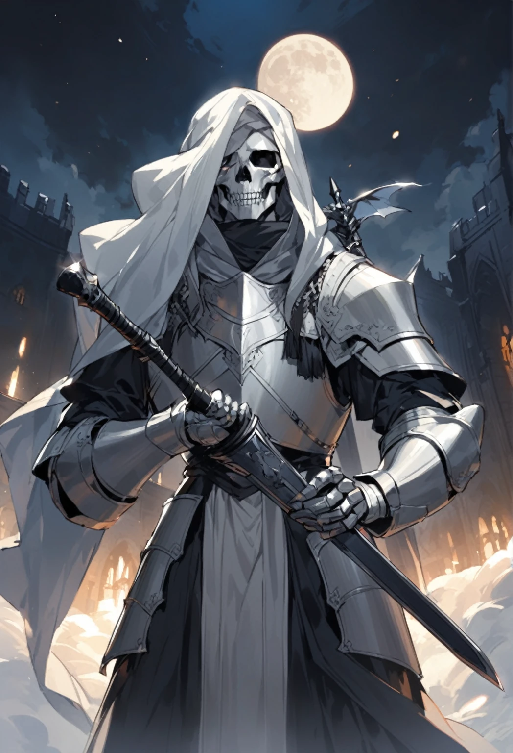 The subject fights against a bandit who was trying to attack a cart with punches, keeping his sword poised at all times.