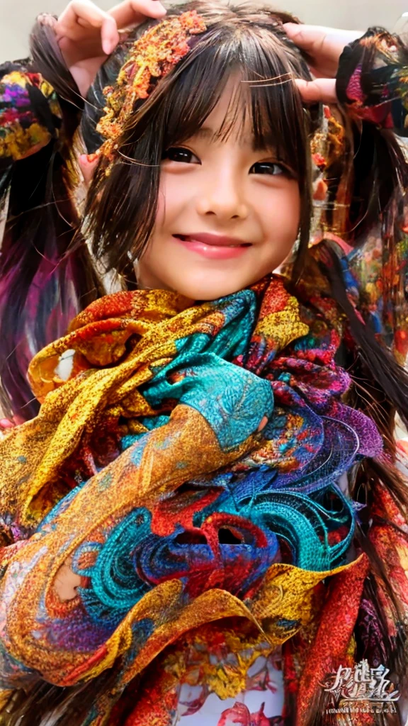 (masterpiece, Highest quality, Highest quality, Official Art, beautifully、aesthetic:1.2), (One girl:1.3), Very detailed,(Fractal Art:1.2),colorful,Most detailed,(Tangled:1.2), (Dynamic pose), (Abstract background:1.5), (Traditional Costume:1.2), (Glowing Skin), (Many colors:1.4), Upper Body