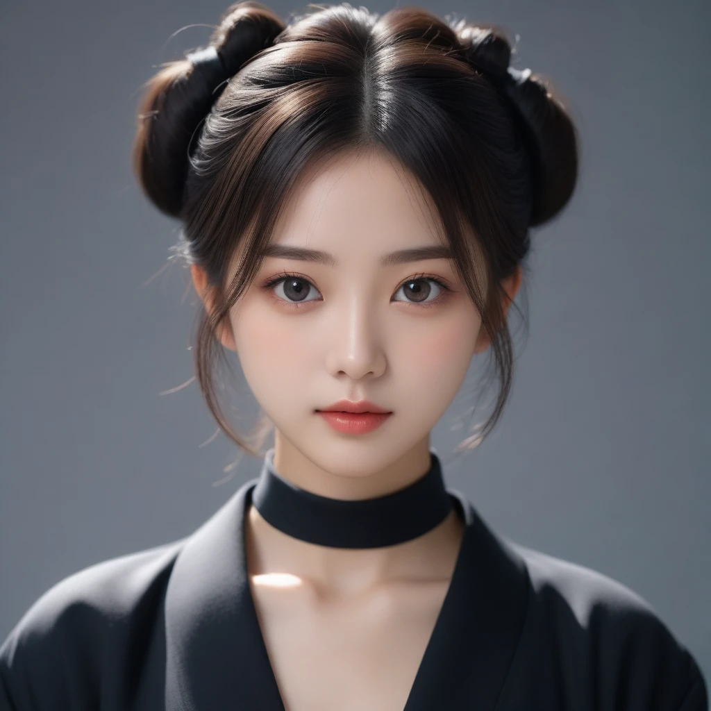 8k, Ultra-high resolution, Highest quality, masterpiece, 三分割法によるphotograph,Surreal, photograph, 1 Girl, (16 years old:1.3), pretty girl, Cute Face, Beautiful eyes in every detail, 細かくdetailedに,masterpiece,One Girl:1.2,Japan Female Teachers,extream close up,sad,streaming tears,Black short hair,Messy bun hair,(black suit:1.3),Nun's clothing,(印象派の美しい少女のPortraiture), (Gray background:1.3),(Impressionist light and colour),Dedication to God,Realistic Skin, Perfect and beautiful face ,完璧でCute Face, Skin with attention to detail, Perfect limbs、Narrow waist,Looking at the audience、beauty,Long neck,clavicle,(((Ideal body type))),A cup small breasts :2,Portraiture:2,Perfect Anatomy,鮮明なdetailed,detailed,Surreal,Light and shadow,spotlight