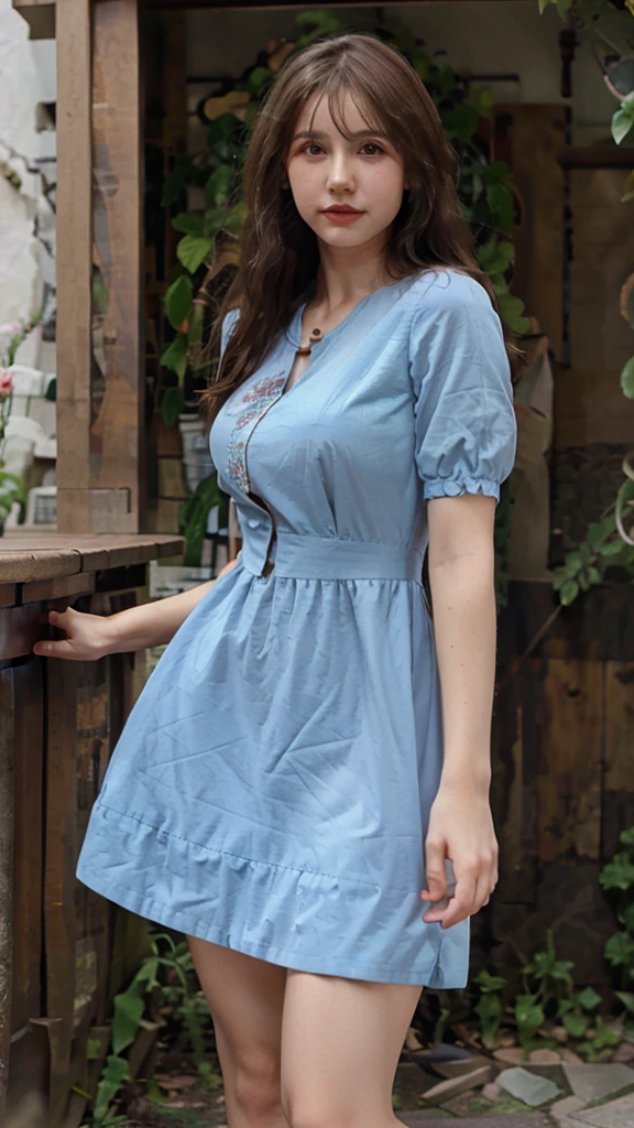 a russian girl beautiful , long brunette hair , face smile wearing ,Women sky blue lace Fit and Flare Dress hips are out, art of seduction full body postureFit/ Shape-Regular,Top Length-Above Knee

Pattern-Embroidered,Printed,Closure-Pull On

 image, extreme quality resolution pictures