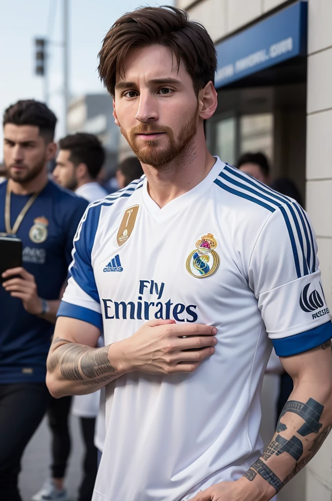 Messi with the Real Madrid shirt