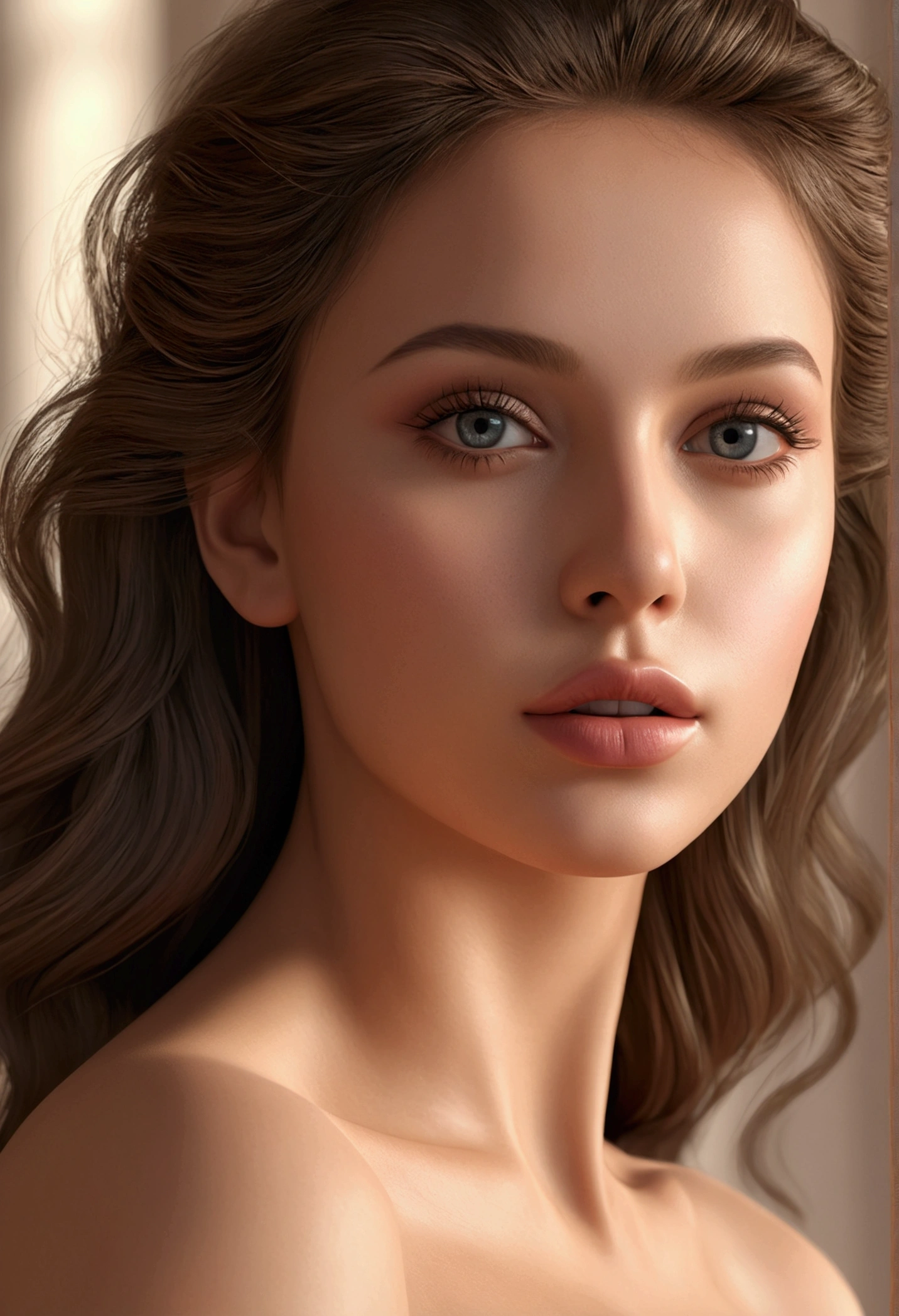 a beautiful nude female figure, highly detailed face, beautiful detailed eyes, beautiful detailed lips, flawless skin, elegant pose, natural lighting, photorealistic, 8k, best quality, masterpiece