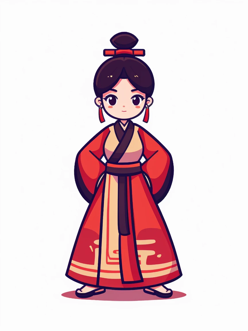 masterpiece，Best quality，Graffiti style，icon design，Animated Characters，Chinese style，Martial Arts，Female Warrior，Long Sword，bamboo forest