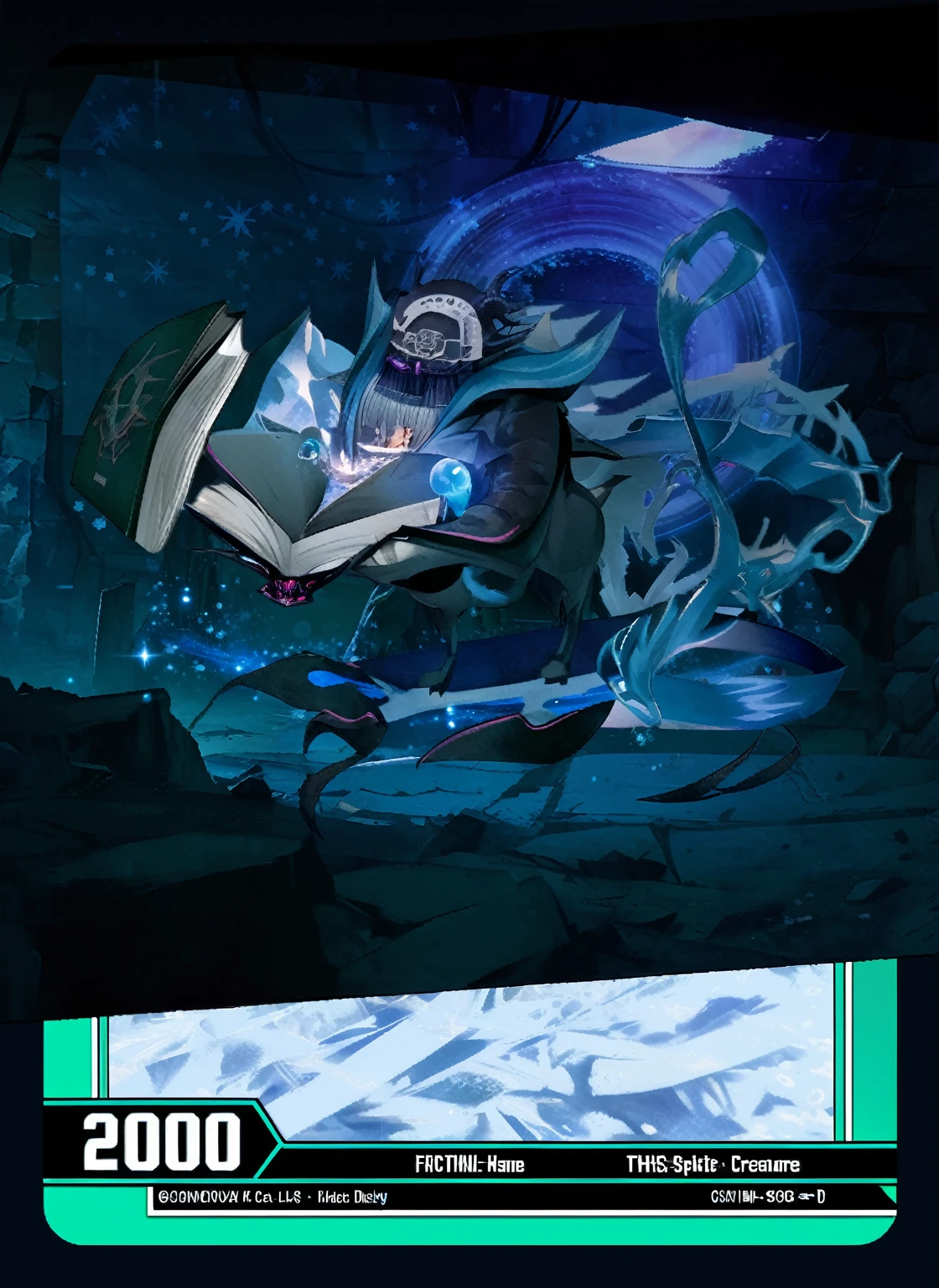 anime character with a sword in a cave with a blue background, style of duelyst, from arknights, arcane art style, onmyoji detailed art, official art, in style of cytus and deemo, summoning an eldritch god, league of legends art style, official splash art, this character has cryokinesis
