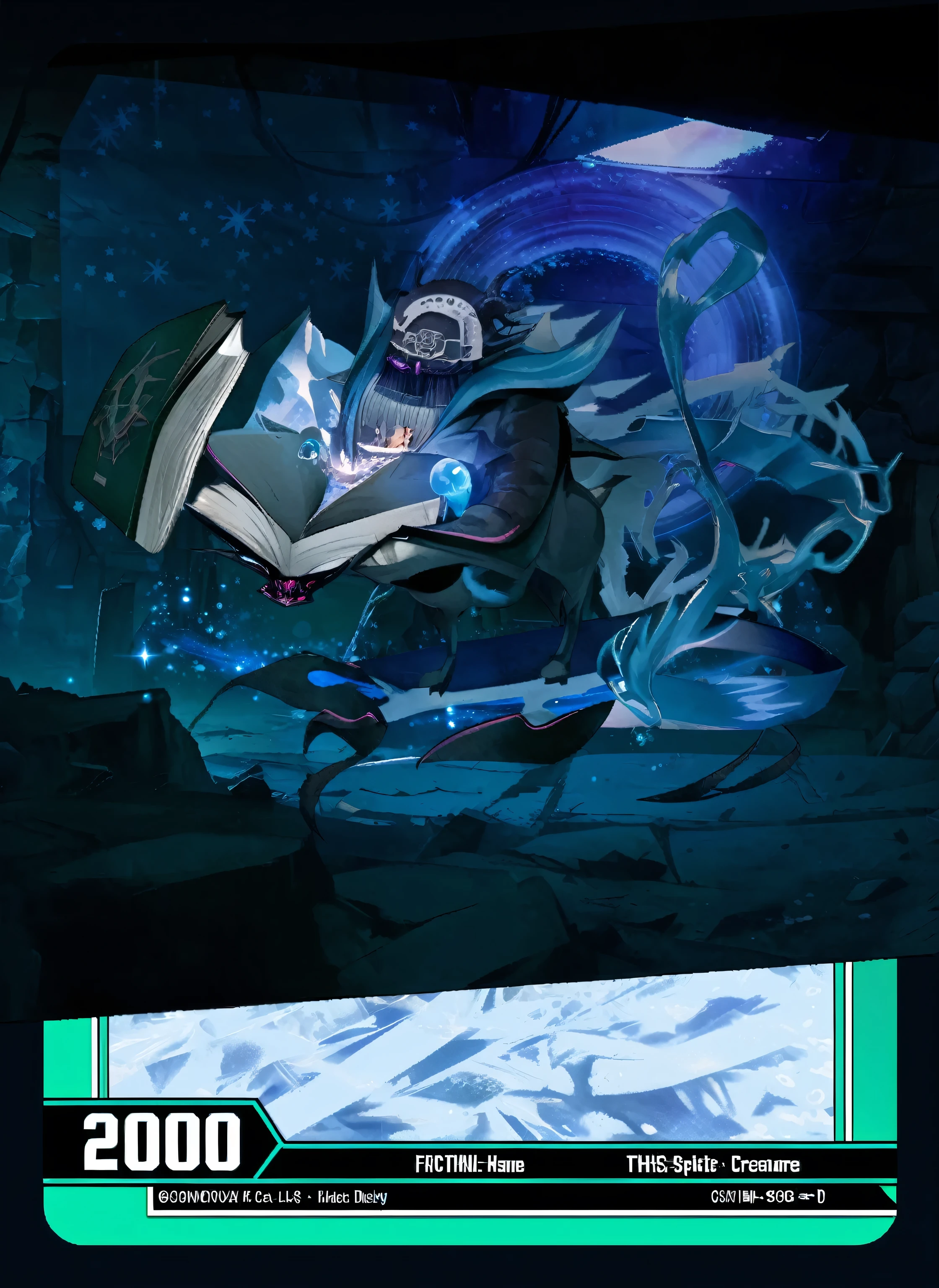 anime character with a sword in a cave with a blue background, style of duelyst, from arknights, arcane art style, onmyoji detailed art, official art, in style of cytus and deemo, summoning an eldritch god, league of legends art style, official splash art, this character has cryokinesis