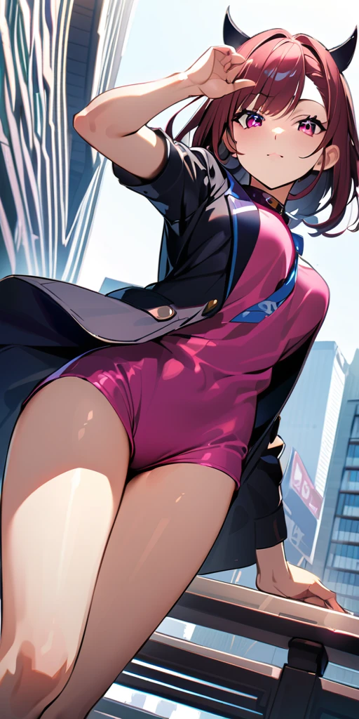 ((Highest quality、masterpiece、Anime Style、Highest quality、High resolution、8k、detailed、ultra-detailed:1.3))、Long legs、Sharp focus:1.2, Beautiful woman with perfect figure:1.4、(smile:1.2), double eyelid、30-year-old woman、Sexy pose、((((Shut your mouth.、One Woman、ワンピース:1.5)))),The background is tokyo