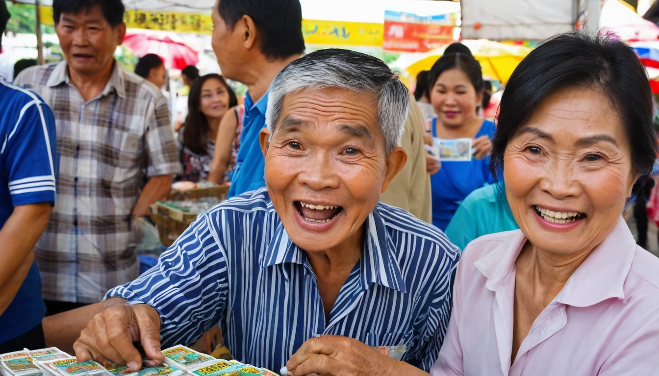 Flea market in Thailand There were people all over the place selling lottery tickets. People are choosing to buy Thai government lottery tickets., , ,, senior adult, very happy face, Thai, summer, middle age adult, very happy face, Thai, spring, adult, very surprised face, Thai, winter, middle age adult, very happy face, Thai, spring, senior adult, very surprised face, Thai, summer, senior adult, very surprised face, Cambodian, winter, senior adult, very happy face, Filipino, summer, adult, neutral face, Thai, winter The atmosphere of lottery trading in front of the lottery office There are many vendors selling lottery tickets, and many people come to buy them., , ,, , ,, senior adult, neutral face, Thai, winter, middle age adult, very happy face, Vietnamese, summer, adult, very happy face, Korean, winter, , very happy face, Thai, autumn, middle age adult, very surprised face, Thai, winter, , ,, , ,, , ,