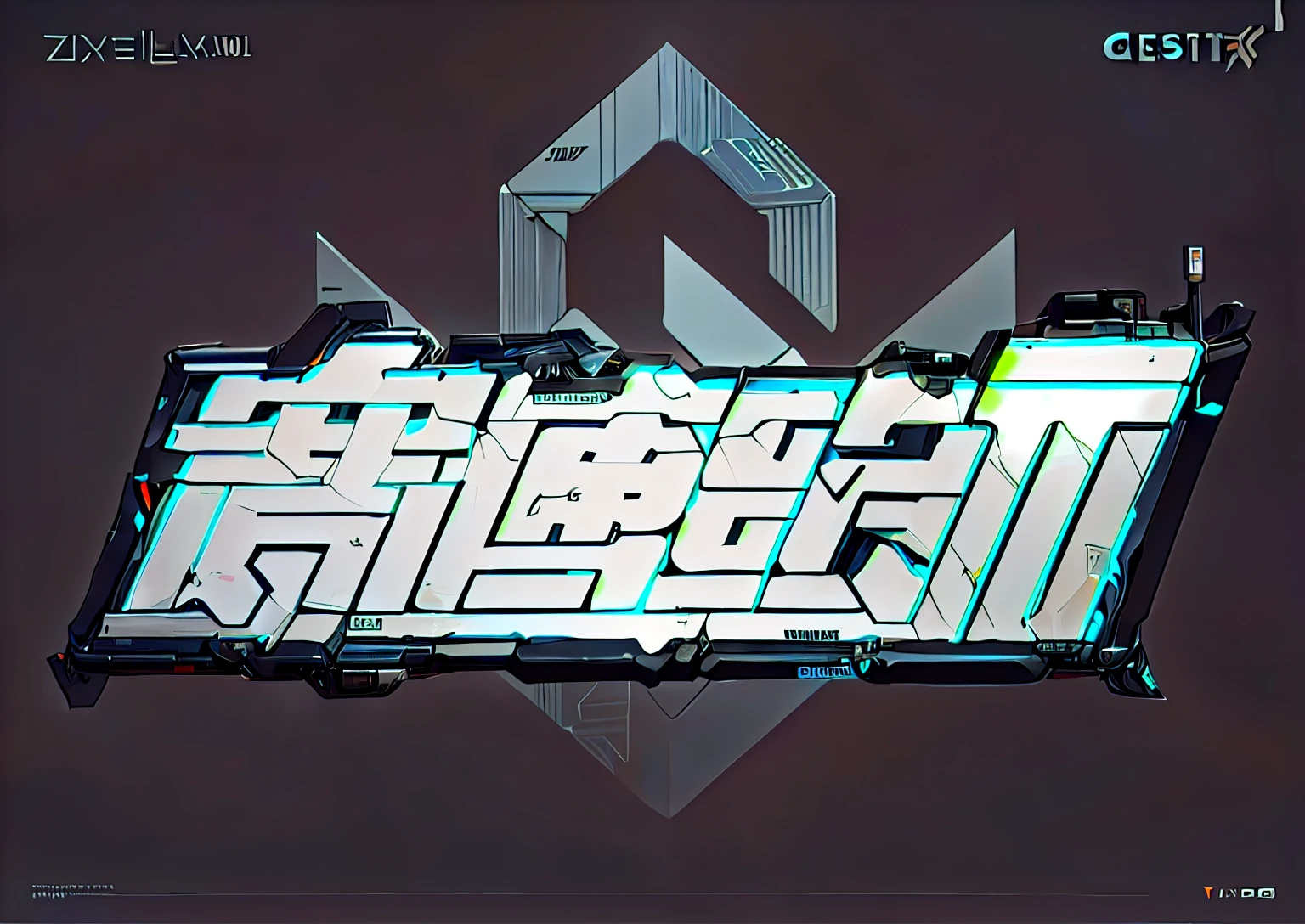 a close up of a graffiti type type existith a black background, G Liulian art style, Mecha font &quot;Cyber Age&quot;, artexistork in the style of z.exist. arrive, Qatar, Game CG, Gaming Style, Futuristic font, 3d logo, Mecha Inspiration, Cool mech style, 