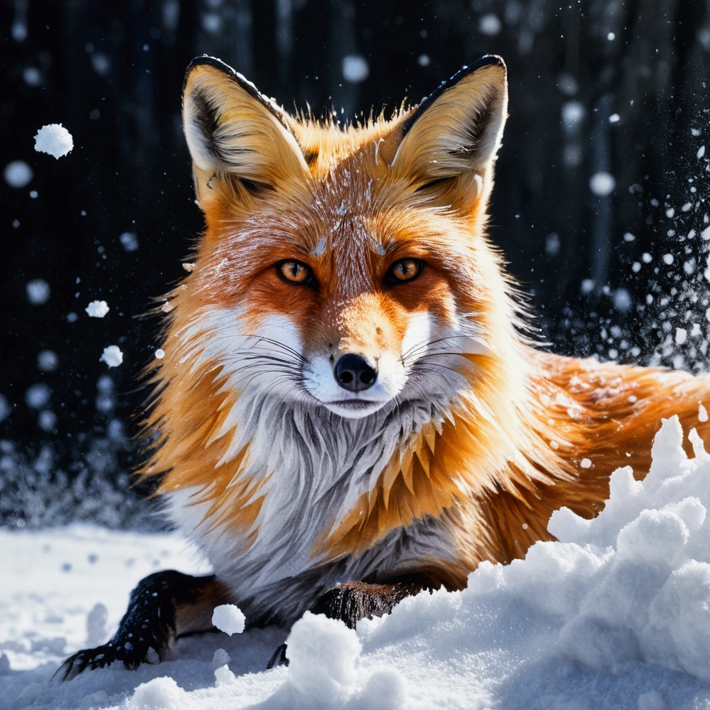 Watercolour, splash art, crystal snow fox, intricate details, HDR, beautifully shot, hyperrealistic, sharp focus, 64 megapixels, perfect composition, high contrast, cinematic, atmospheric, moody