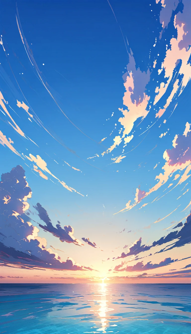 Summer blue sky and calm blue sea