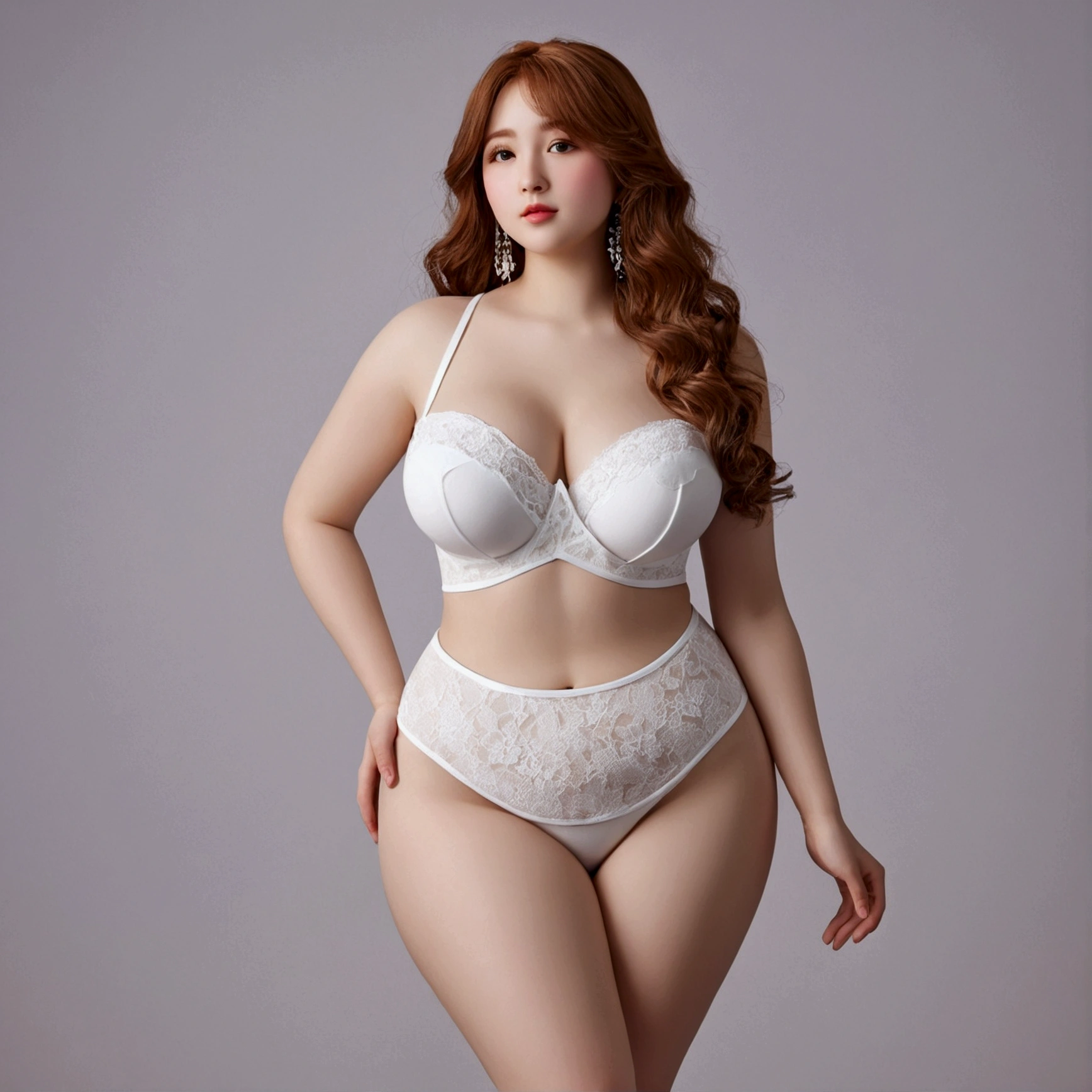 curvy girl height 165 cm, bust 102 cm, waist 100 cm and hips 118 cm. Detailed realistic photo