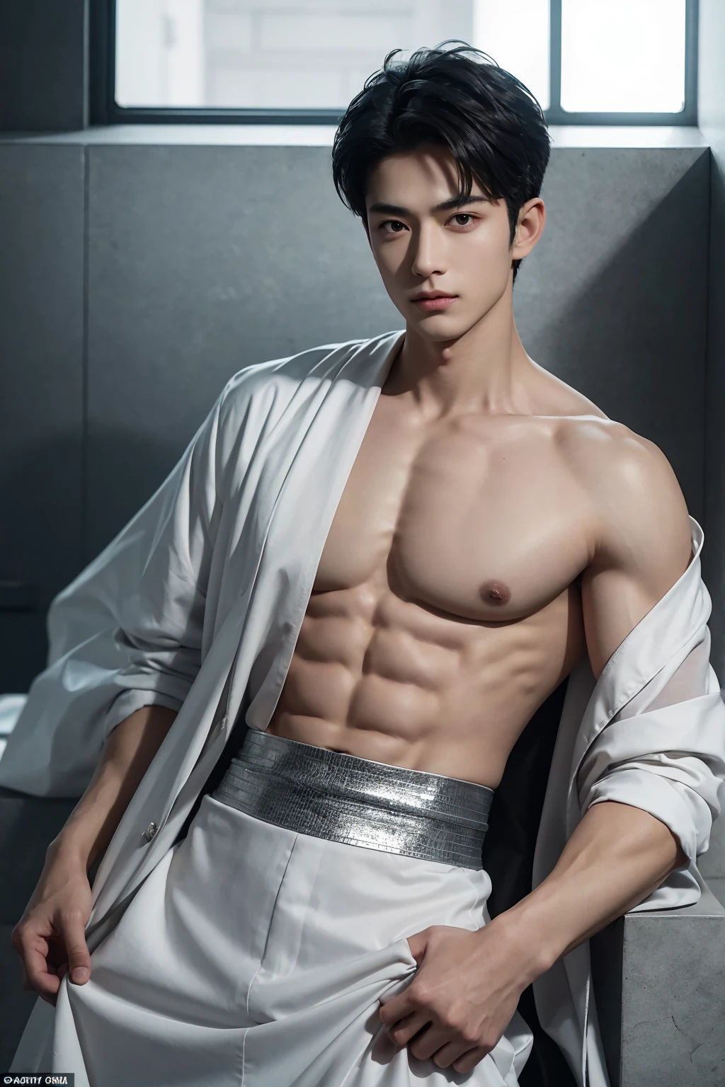 Ultra wide angle,(Full body portrait ), 28year old Saitama is a true masterpiece with masculine beauty, perfect anatomy. When looking into his beautiful eyes, with charming, attractive eyes, his gaze is directed towards towards the viewer, you can clearly see every little detail and every detail. Perfect lines, every little detail on the skin with full chest muscles,Body fitness,Very masculine,Stylish short hair, 8K quality, people are attracted by the confidence radiating from every look , his head has silky hair and his face is drawn in great detail in 8K image quality, the battle in the background, which further increases his confidence.”