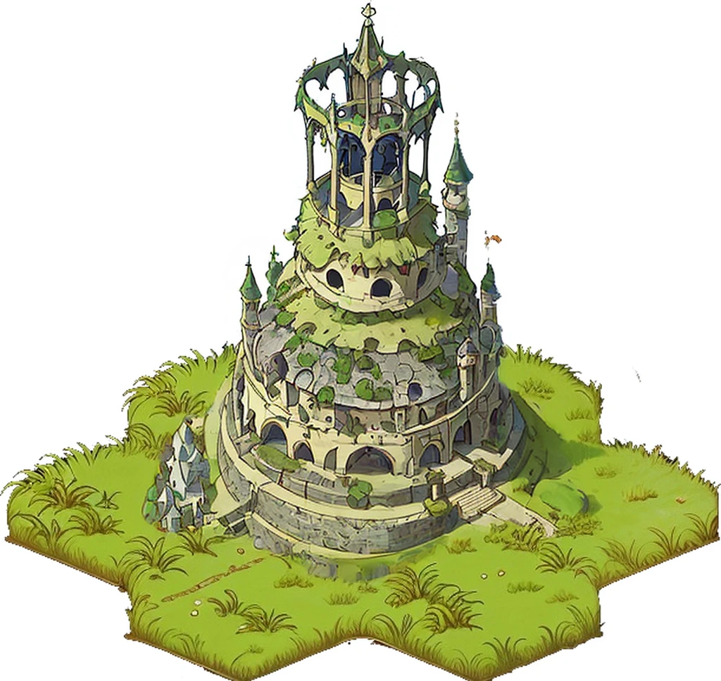 medieval tower, round tower, dome top, phalic, penis shaped, anime, anime style,