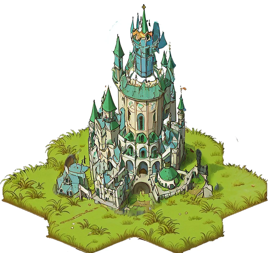 medieval tower, round tower, dome top, phalic, penis shaped, anime, anime style,