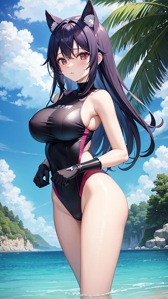 Group of anime girls in cyber swim suits