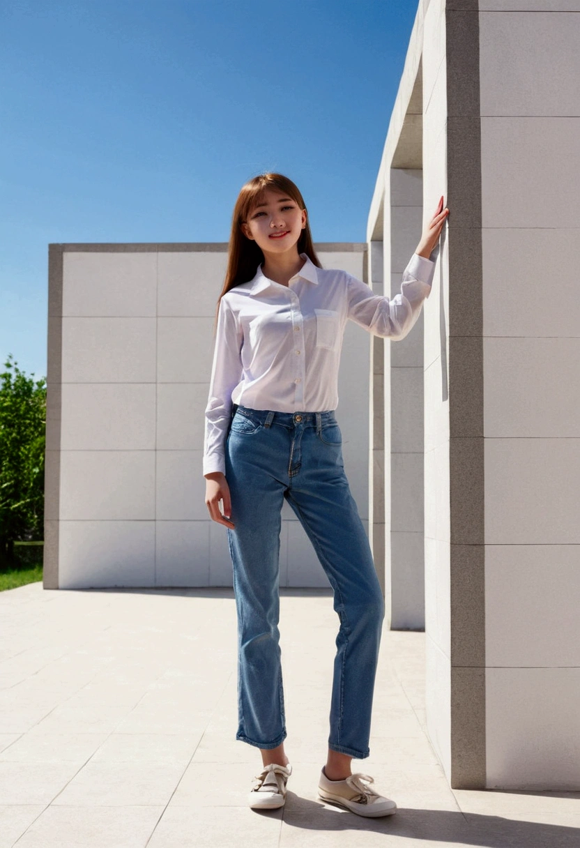 girl with a rectangular build and a height of 165 cm