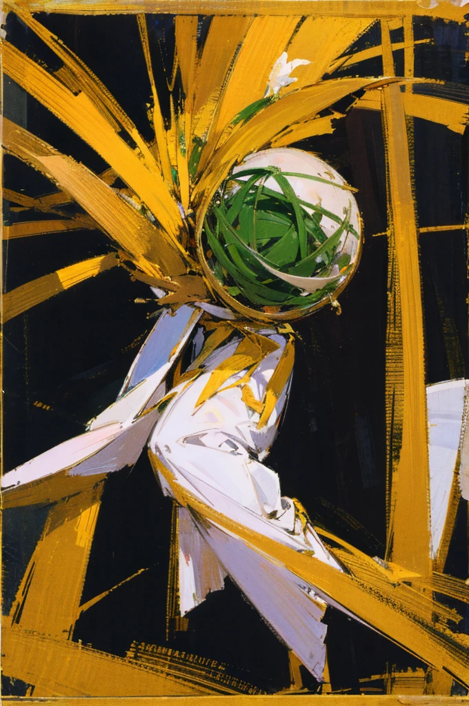 金色长发美男子在garden里的阳光下祈祷，Highest quality，fine，Holy Spirit，Radiance，Full body portrait，garden